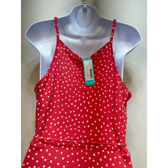 41 Hawthorn Annora Womens Faux Wrap Knit Dress Size MP Red Polka Dots Summer NWT - Picture 11 of 14